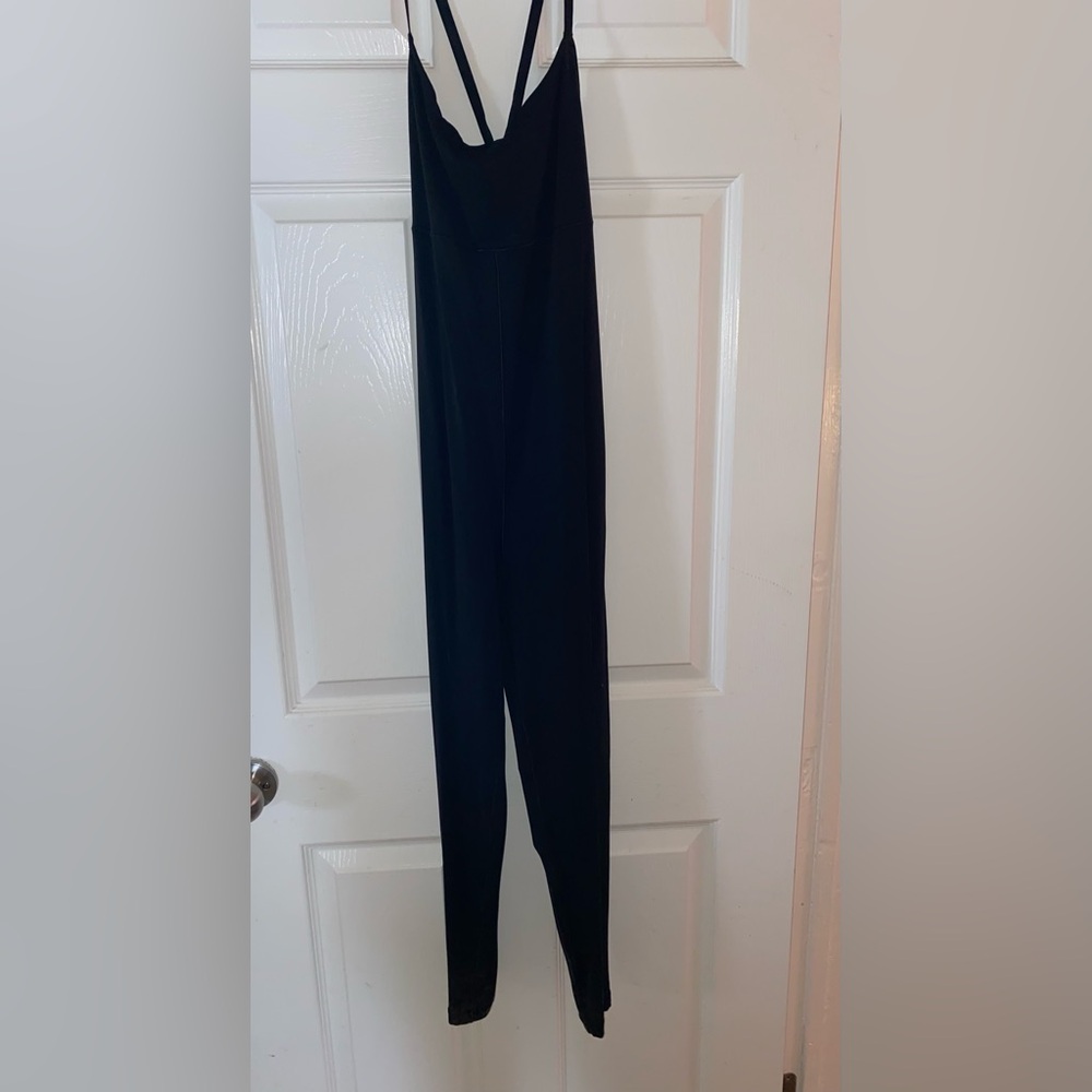 Aerie Offline Black Cross Back Athletic Bodysuit Junpsuit
